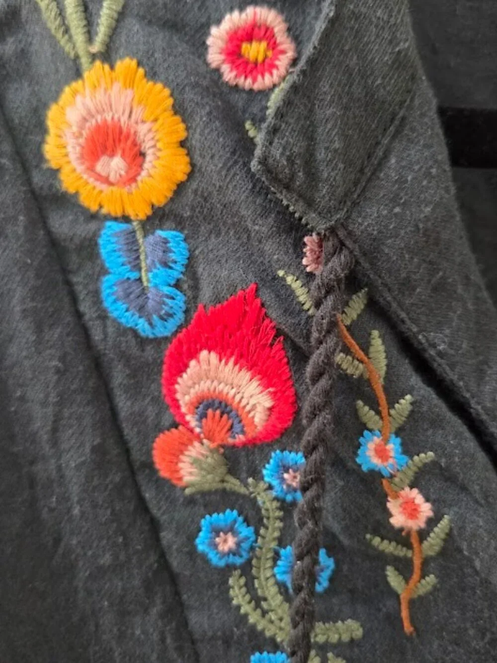 Embroidered Black Mini Dress - Picture 3 of 7